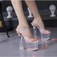 Wedge shoes Sandals Feminine Transparent Crystal Platform High Heels - EX-STOCK Canada