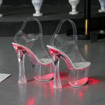 Wedge shoes Sandals Feminine Transparent Crystal Platform High Heels - EX-STOCK Canada