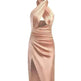 Satin Halter Cross Backless Split Dress - EX-STOCK CANADA
