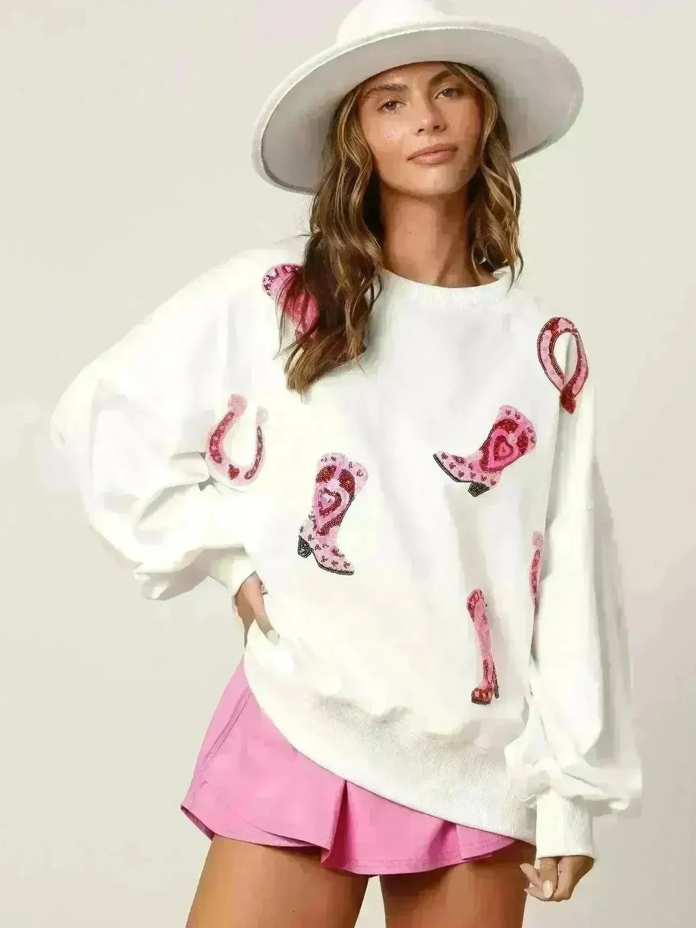 Sequined Boots Color Matching Top Long-sleeved Sweater For Women - EX-STOCK CANADA