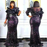Sequined Embroidered Maxi Dress Slim-fit Fishtail Skirt Evening Gown - EX-STOCK CANADA