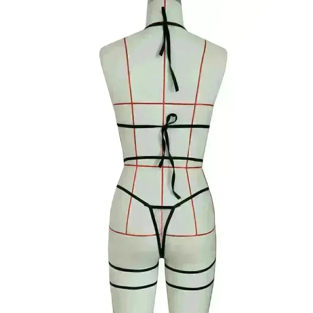 Sexy Lingerie Lace Hollow Sexy Lingerie Leg Straps Set - EX-STOCK CANADA
