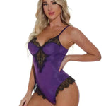 Sexy Lingerie Lace Sheer Lingerie Open Back Bodysuit Lingerie - EX-STOCK CANADA