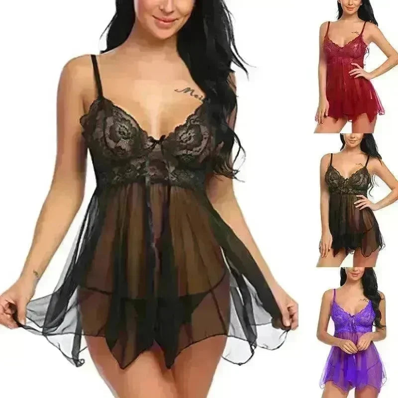 Sexy Lingerie Sexy Lingerie Front Slit Nightdress - EX-STOCK CANADA