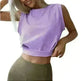 Sexy Navel-Exposed Sweatshirt Summer Loose Sleeveless T-Shirt Running Fitness Yoga Crop Tops Tank Tops For Women. - EX-STOCK CANADA