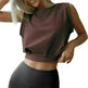 Sexy Navel-Exposed Sweatshirt Summer Loose Sleeveless T-Shirt Running Fitness Yoga Crop Tops Tank Tops For Women. - EX-STOCK CANADA