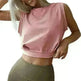 Sexy Navel-Exposed Sweatshirt Summer Loose Sleeveless T-Shirt Running Fitness Yoga Crop Tops Tank Tops For Women. - EX-STOCK CANADA