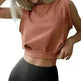 Sexy Navel-Exposed Sweatshirt Summer Loose Sleeveless T-Shirt Running Fitness Yoga Crop Tops Tank Tops For Women. - EX-STOCK CANADA