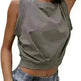 Sexy Navel-Exposed Sweatshirt Summer Loose Sleeveless T-Shirt Running Fitness Yoga Crop Tops Tank Tops For Women. - EX-STOCK CANADA