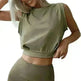 Sexy Navel-Exposed Sweatshirt Summer Loose Sleeveless T-Shirt Running Fitness Yoga Crop Tops Tank Tops For Women. - EX-STOCK CANADA