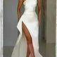 Sexy One-shoulder Backless Split Dress Summer Elegant Slim-fit Solid Color Satin Dresses For Women - EX-STOCK CANADA