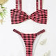 Sexy Striped Print Bikini Summer Beach Swimsuit Set Womens Clothing - EX-STOCK CANADA