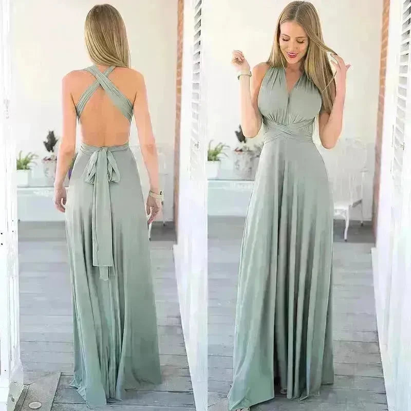 Sexy Stunning Multi-rope Bandage 14 Color Dress Long Dress Gown - EX-STOCK CANADA