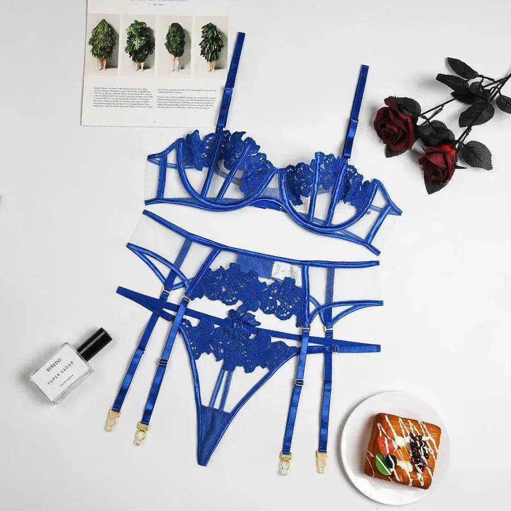 Charming Thong Flower Embroidery – Delicate Lace Women’s Lingerie - EX-STOCK Canada