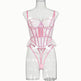 Shaping Sling Wave Mesh Edge Joint Fishbone See-through Charming Underwear Two-piece - EX-STOCK Canada