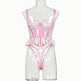 Shaping Sling Wave Mesh Edge Joint Fishbone See-through Charming Underwear Two-piece - EX-STOCK Canada