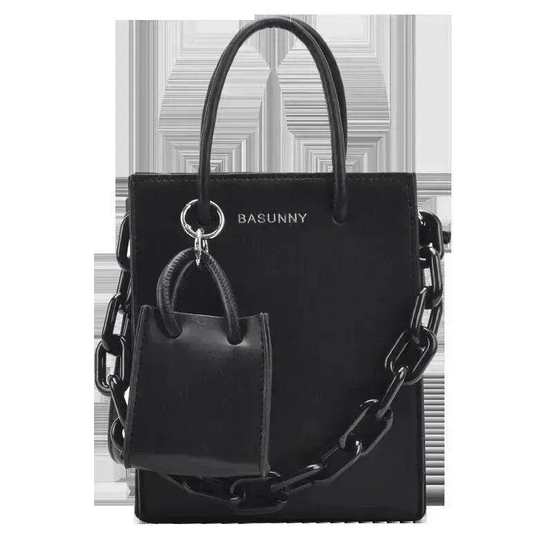 Simple Medium Size Chain Plain Shoulder Handbag - EX-STOCK Canada