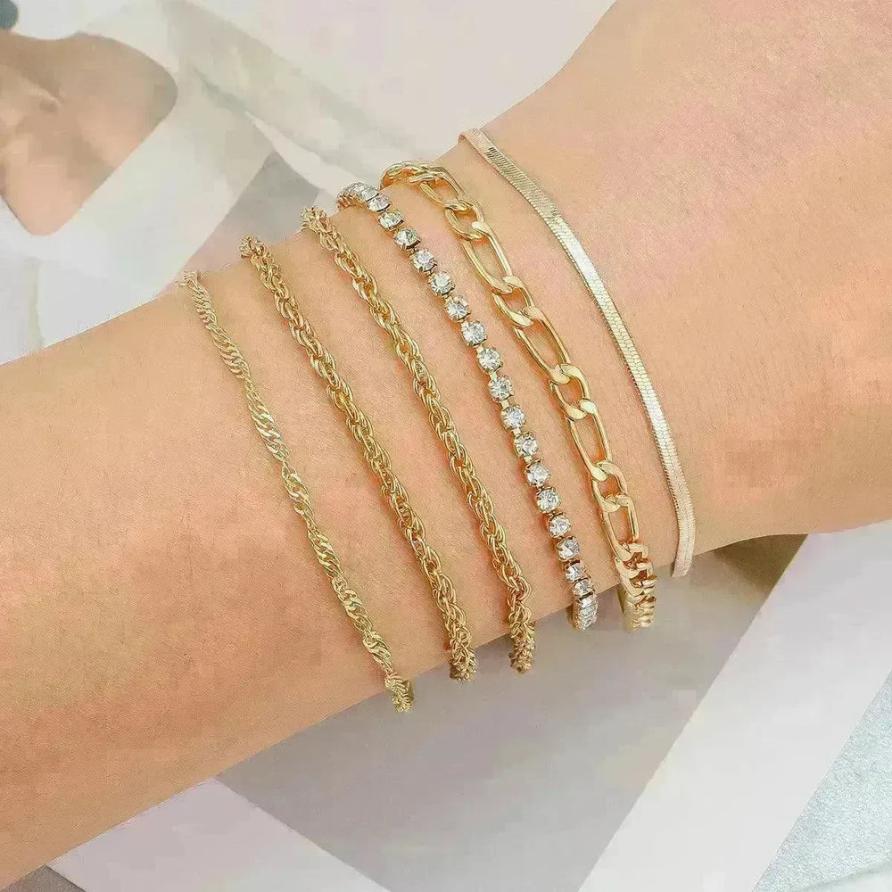 Simple Metal Multi-layer Bracelet Six-piece Set - EX-STOCK CANADA