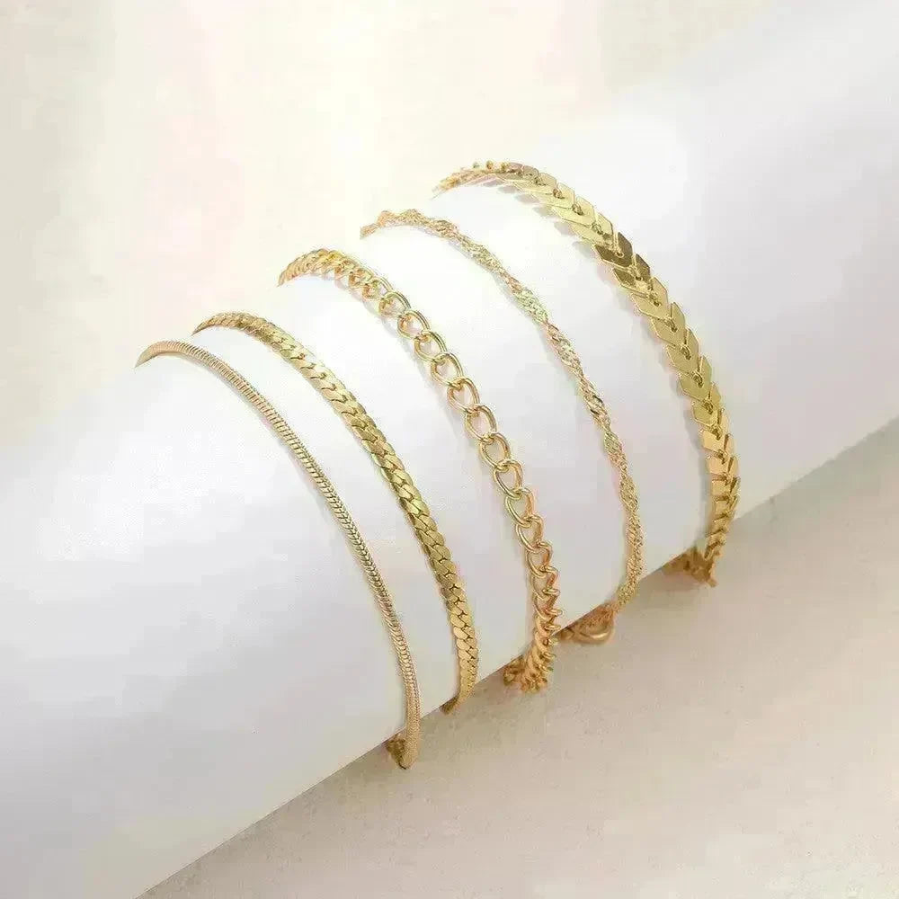 Simple Metal Multi-layer Bracelet Six-piece Set - EX-STOCK CANADA