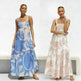 Simple Printing Fashion Suspenders Large Swing Dress - EX-STOCK CANADA