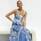 Simple Printing Fashion Suspenders Large Swing Dress - EX-STOCK CANADA