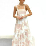 Simple Printing Fashion Suspenders Large Swing Dress - EX-STOCK CANADA