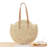 Simple Round Shoulder Bag Straw Handbag Summer Beach Bags - EX-STOCK Canada