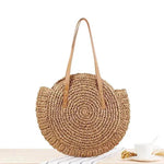 Simple Round Shoulder Bag Straw Handbag Summer Beach Bags - EX-STOCK Canada