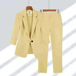 Simple Solid Color Suit Two-piece Set - EX-STOCK CANADA