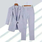 Simple Solid Color Suit Two-piece Set - EX-STOCK CANADA