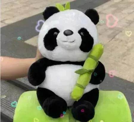 Simulated Bamboo Tube Flower Panda Pillow - EX-STOCK Canada