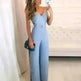 SLeeveless Hollow-out Camisole High Waist Slim Solid Color Jumpsuit - EX-STOCK CANADA