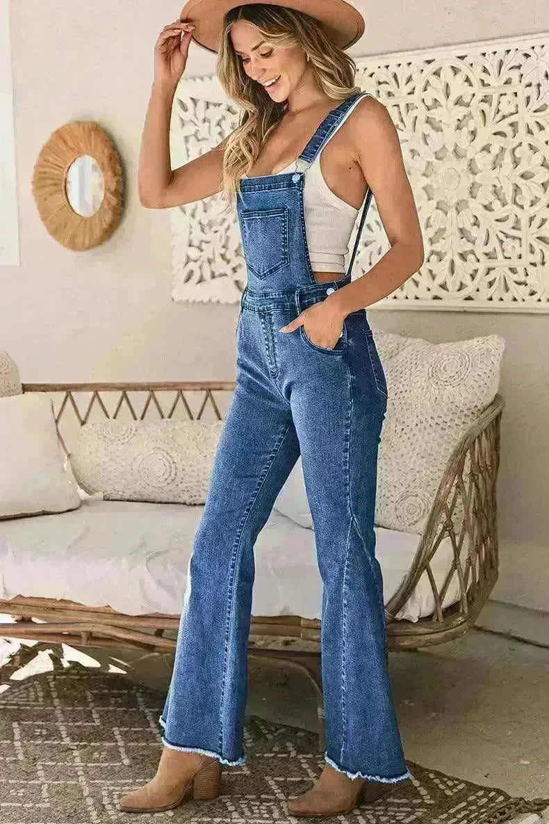 Sleeveless Jumpsuit All-match Multi-pocket Flared Pants - EX-STOCK CANADA