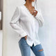 White Slim Fit Long Sleeve Shirt evening Top Women - EX-STOCK Canada