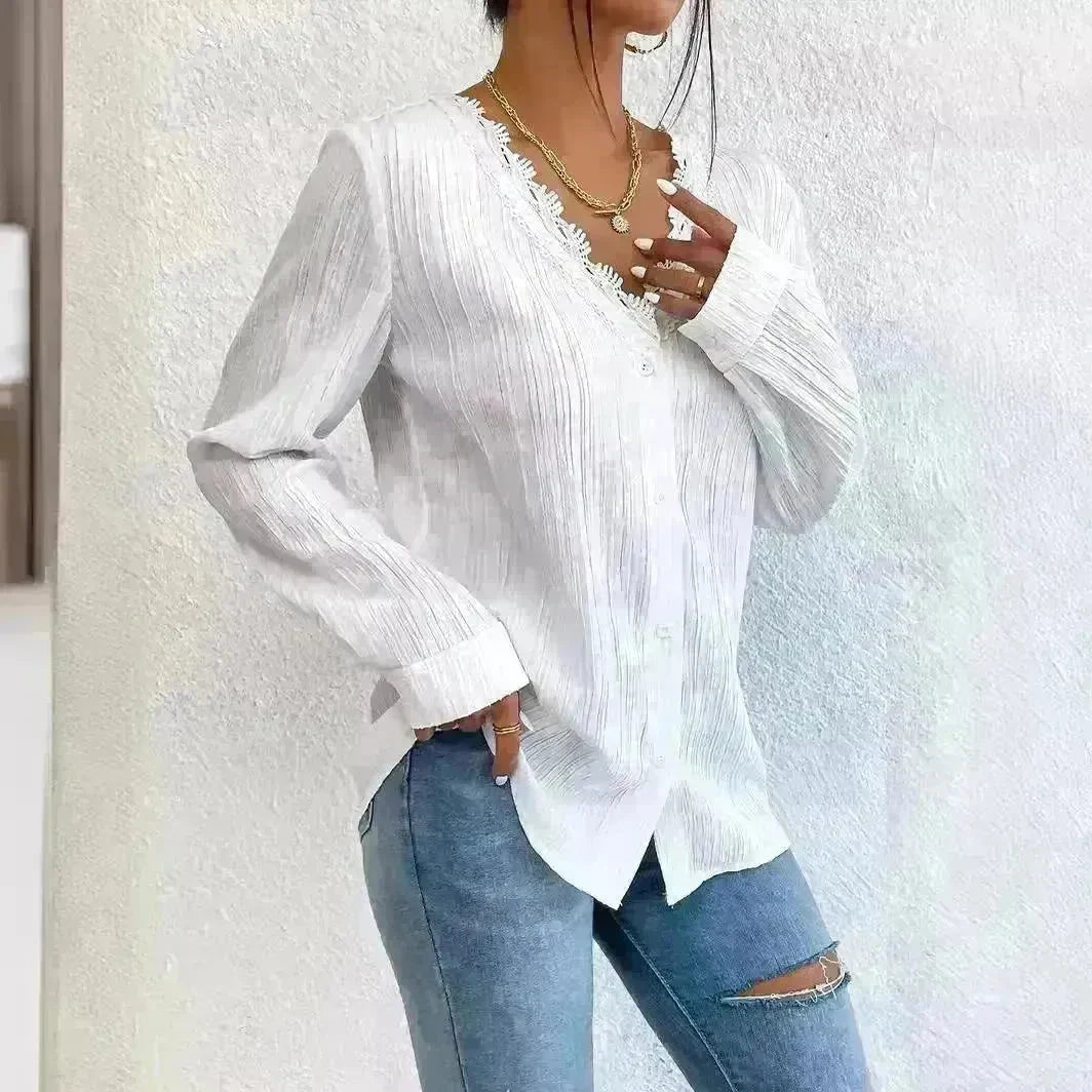 Slim Fit Long Sleeve Shirt Top Women - EX-STOCK CANADA