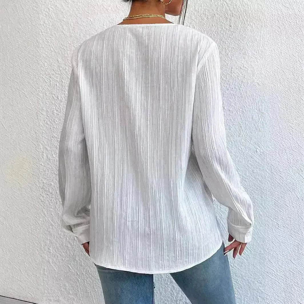 White Slim Fit Long Sleeve Shirt evening Top Women - EX-STOCK Canada