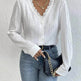 White Slim Fit Long Sleeve Shirt evening Top Women - EX-STOCK Canada