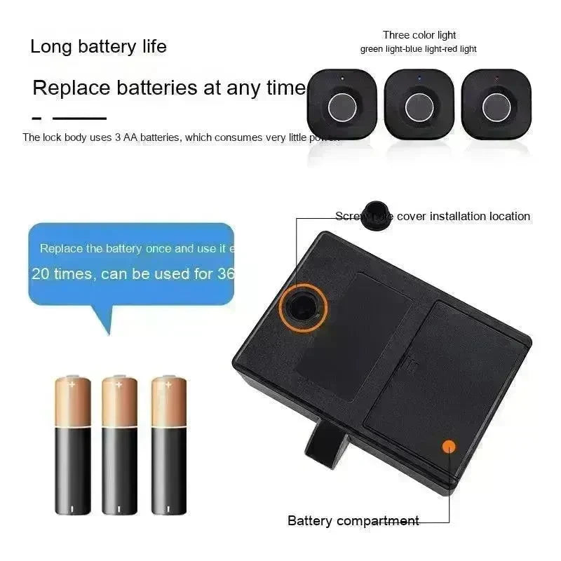 Smart Drawer Locker Wardrobe Electronic Office File Cabinet Dressing Cabinet Fingerprint Lock - EX-STOCK CANADA