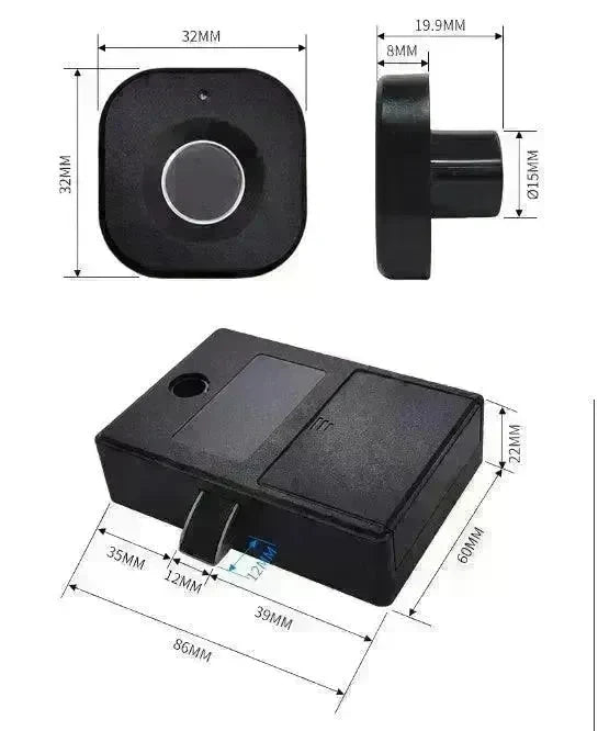 Smart Drawer Locker Wardrobe Electronic Office File Cabinet Dressing Cabinet Fingerprint Lock - EX-STOCK CANADA