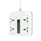 Smart Socket Power TypeC PD 40W QC3.0 Power Strip16AC Universal Outlets 2M Extension Socket Plug - EX-STOCK CANADA
