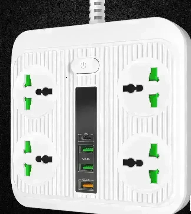 Smart Socket Power TypeC PD 40W QC3.0 Power Strip16AC Universal Outlets 2M Extension Socket Plug - EX-STOCK CANADA