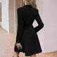 Solid Color Double Breasted Long Sleeve Trench Coat Fashion Slim Coat - EX-STOCK CANADA