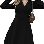 Solid Color Double Breasted Long Sleeve Trench Coat Fashion Slim Coat - EX-STOCK CANADA