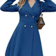 Solid Color Double Breasted Long Sleeve Trench Coat Fashion Slim Coat - EX-STOCK CANADA