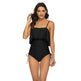 Solid Color Girl Charming Shoulder Strap Big Ruffled One-piece Type Triangle Swimsuit - EX-STOCK Canada