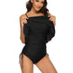 Solid Color Girl Charming Shoulder Strap Big Ruffled One-piece Type Triangle Swimsuit - EX-STOCK Canada