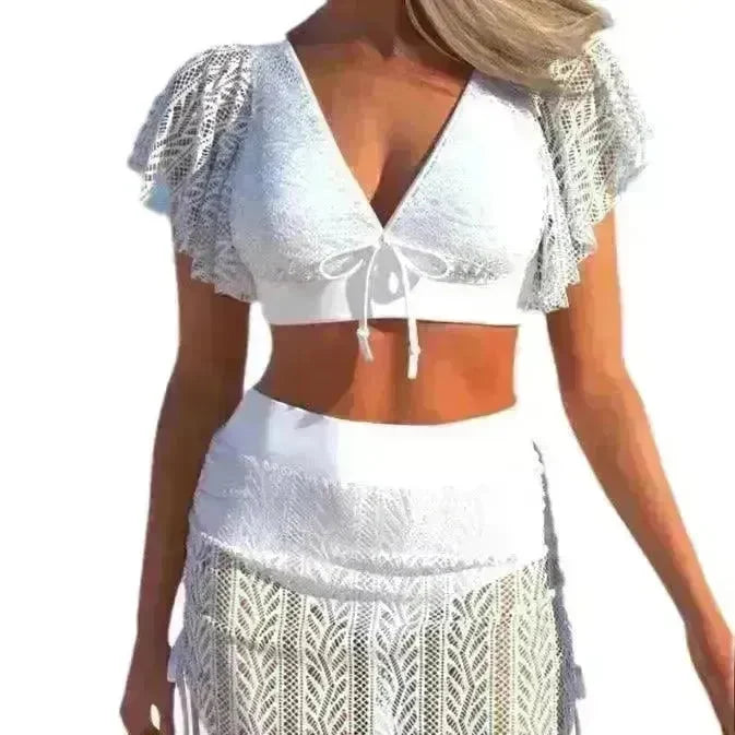 Solid Color Hollow High Waist Sexy Split Suit - EX-STOCK CANADA