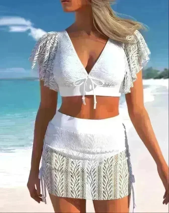 Solid Color Hollow High Waist Sexy Split Suit - EX-STOCK CANADA