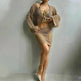 Solid Color Knitted Stand-up Collar Bikini Swimsuit Blouse Suit - EX-STOCK CANADA