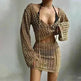 Solid Color Knitted Stand-up Collar Bikini Swimsuit Blouse Suit - EX-STOCK CANADA